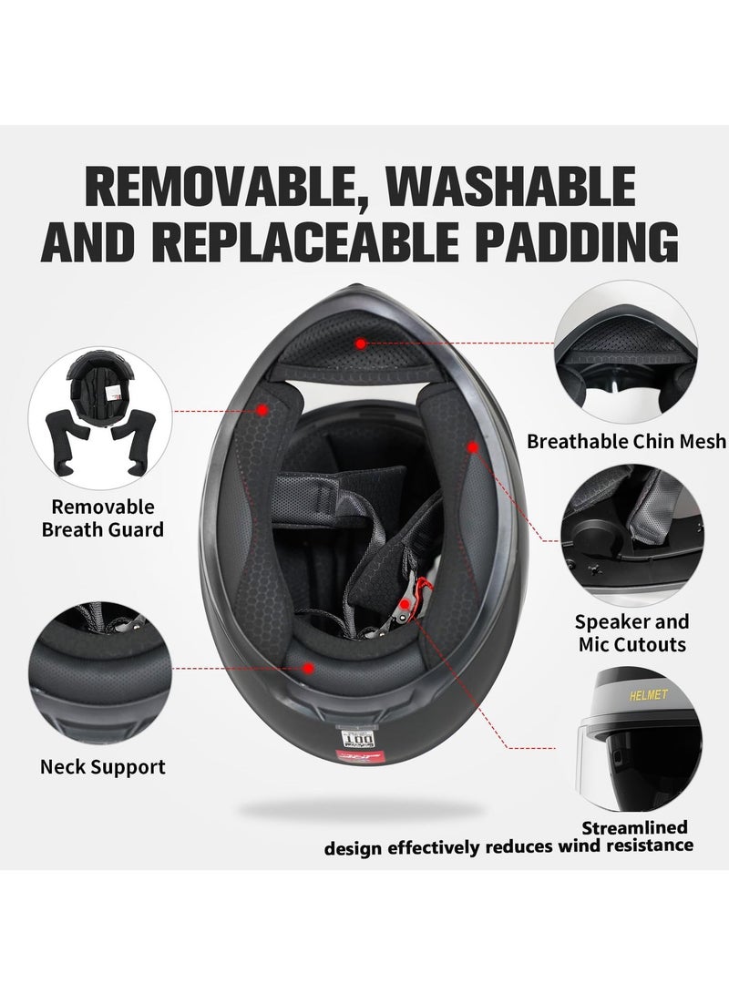 general Full-face motorcycle helmet, lightweight and impact-resistant, a cool racing helmet suitable for all seasons, equipped with anti-fog double-layer visor, shockproof and drop-proof, comfortable and breathable, suitable for both men and women. - Image 2